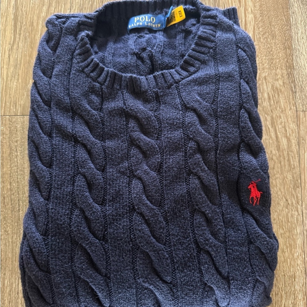 Polo by Ralph Lauren Dark Blue Cable Knit Sweater Size: XL - Picture 5 of 5